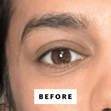 Shanna Shipin before applying Tower 28's MakeWaves Mascara