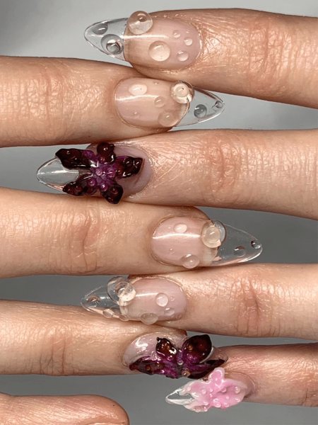 3D gel flower nails